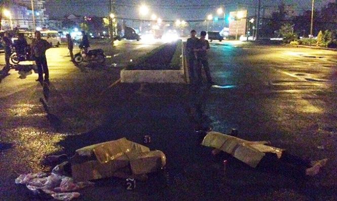 Truy tim xe container can chet hai nguoi roi bo tron hinh anh