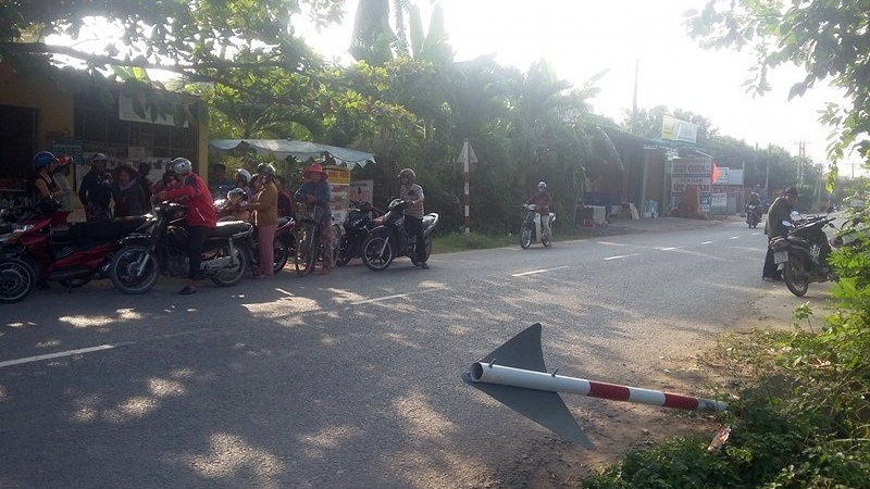 Đoạn đường bà Trang bị vướng dây cáp.