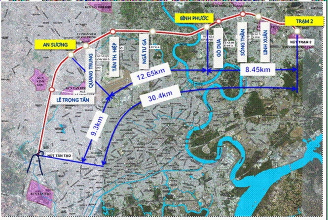Gan 20.000 ty xay dung duong tren cao TP HCM di mien Tay hinh anh