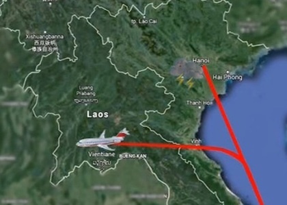Máy bay đi Hà Nội hạ cánh tại Lào ảnh 1 May bay di Ha Noi ha canh tai Lao anh 1