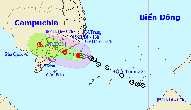 Trua nay ap thap nhiet doi vao bo, Nam Bo co mua rat to hinh anh