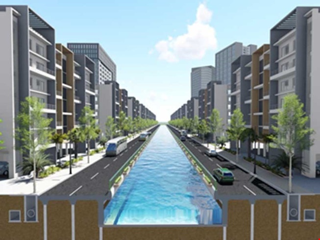 Mo duong lon doc rach Xuyen Tam hinh anh