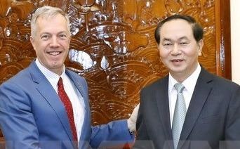 Chu tich nuoc Tran Dai Quang tiep Dai su Hoa Ky Ted Osius hinh anh