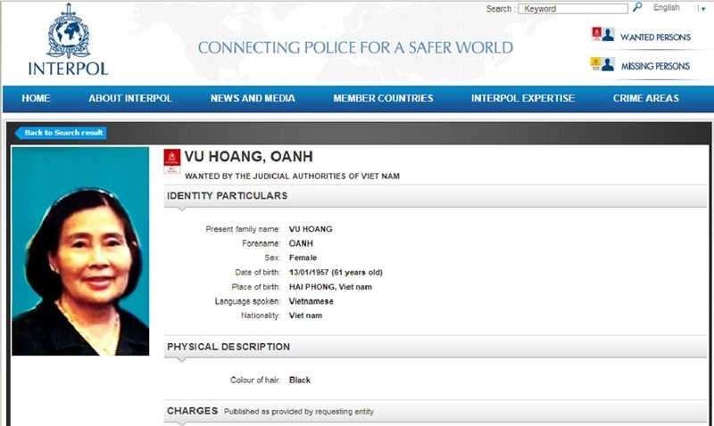 Truy nã quốc tế Oanh “hà” ảnh 1 Truy na quoc te Oanh “ha” anh 1