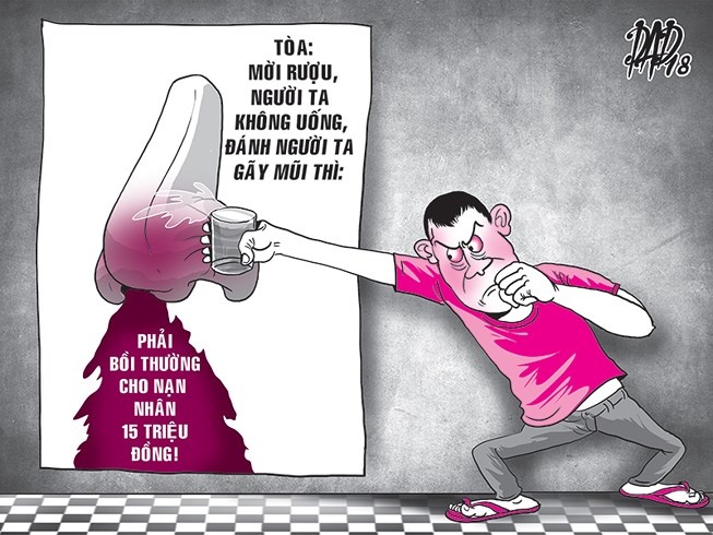 Bi danh gay mui vi khong uong ruou moi hinh anh