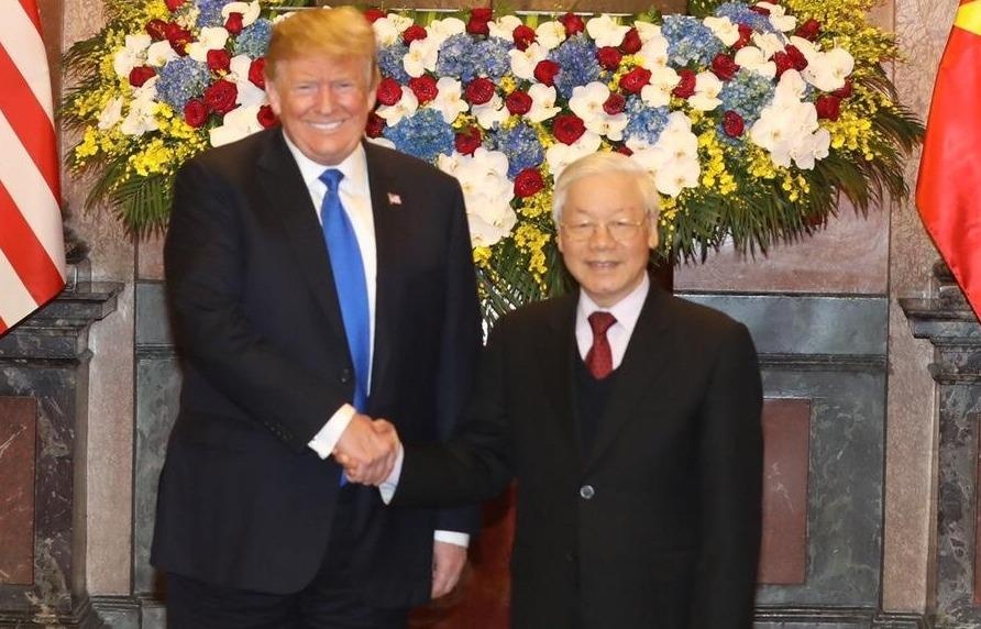 Tong bi thu, Chu tich nuoc Nguyen Phu Trong gap Tong thong Trump hinh anh