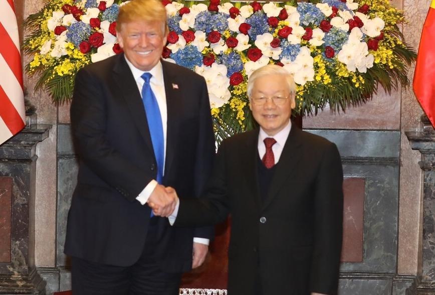 Tong thong Trump moi Tong bi thu Nguyen Phu Trong tham My hinh anh