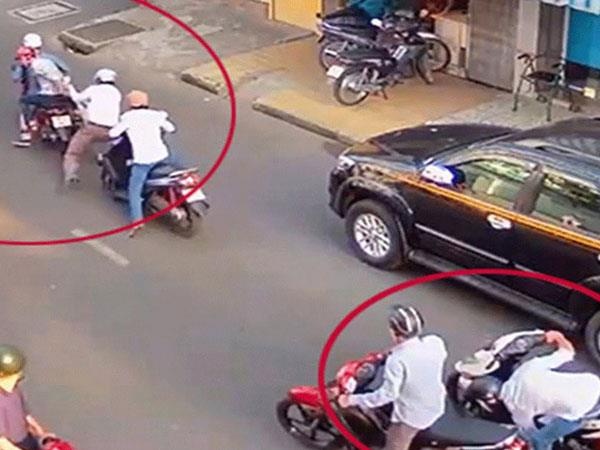 Nguoi phu nu bi ke dao vao co, cuop xe may o vung ven Sai Gon hinh anh