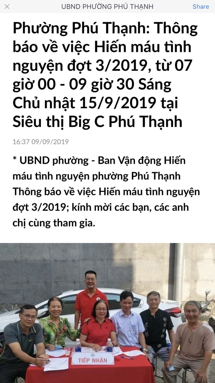 công tác dân vận hiến máu qua Zalo ảnh 1 cong tac dan van hien mau qua Zalo anh 1