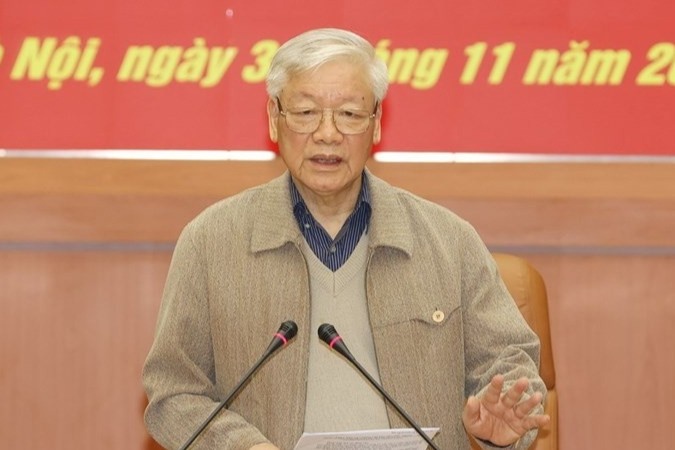 Tong bi thu Nguyen Phu Trong chu tri Hoi nghi Quan uy Trung uong hinh anh