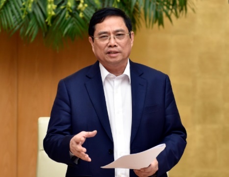 Thu tuong Pham Minh Chinh lam viec voi Cong TTDT Chinh phu hinh anh