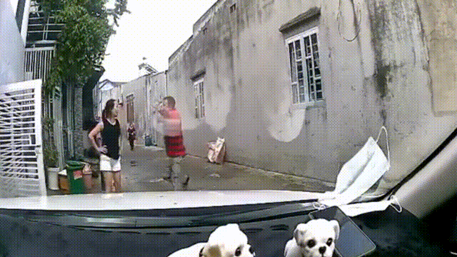 Tai xe oto xo xat voi phu nu do tranh cai loi di hinh anh