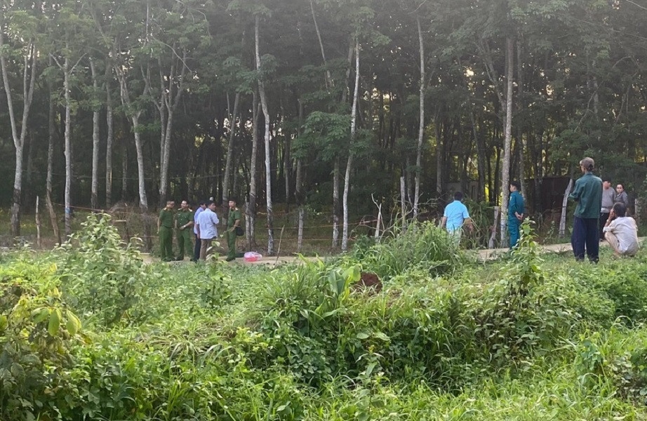 Phat hien thi the be trai so sinh khong nguyen ven trong lo cao su hinh anh