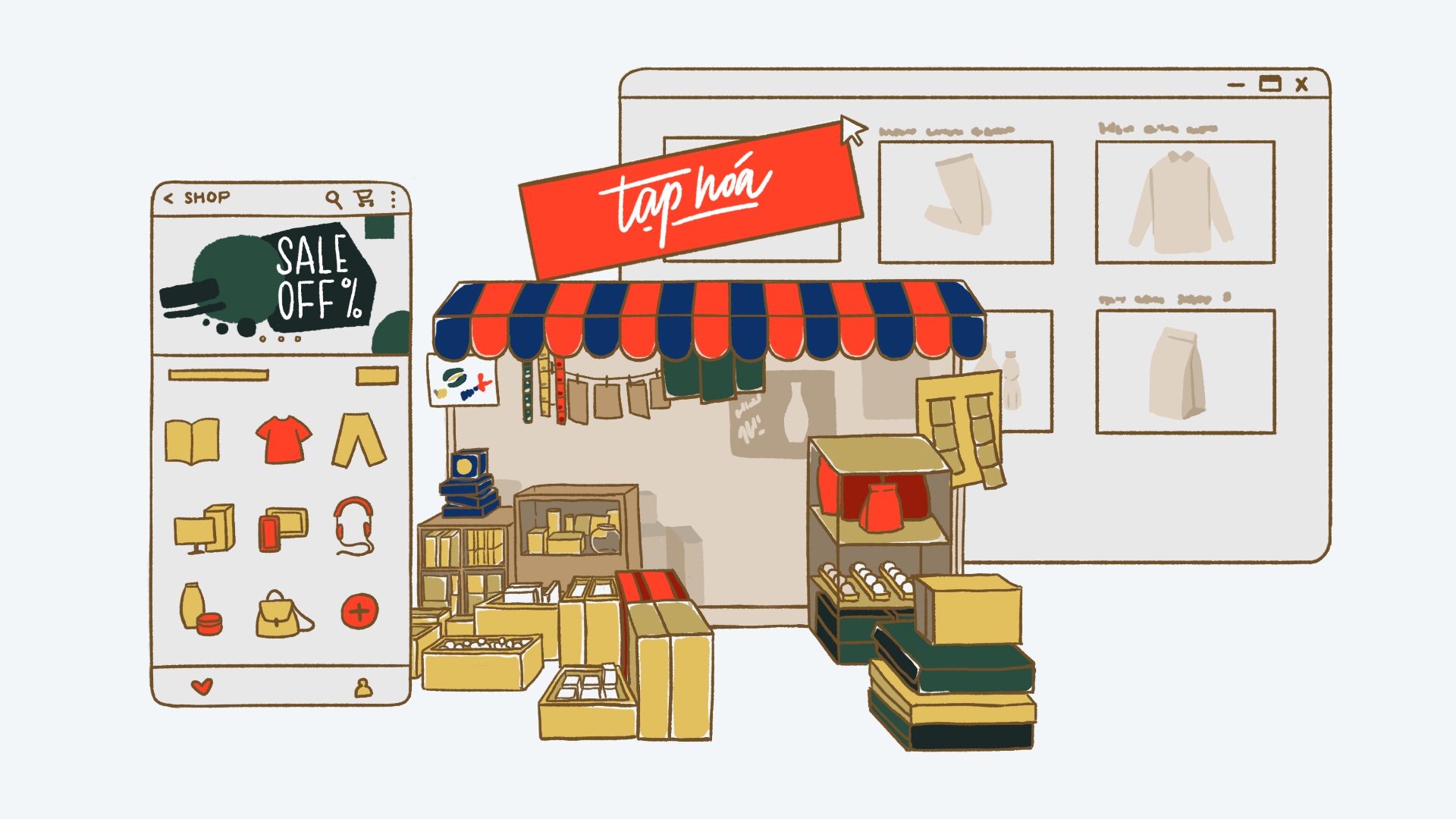 Ban le Viet giang co cu - moi va van hoa mua hang tren yen xe may hinh anh