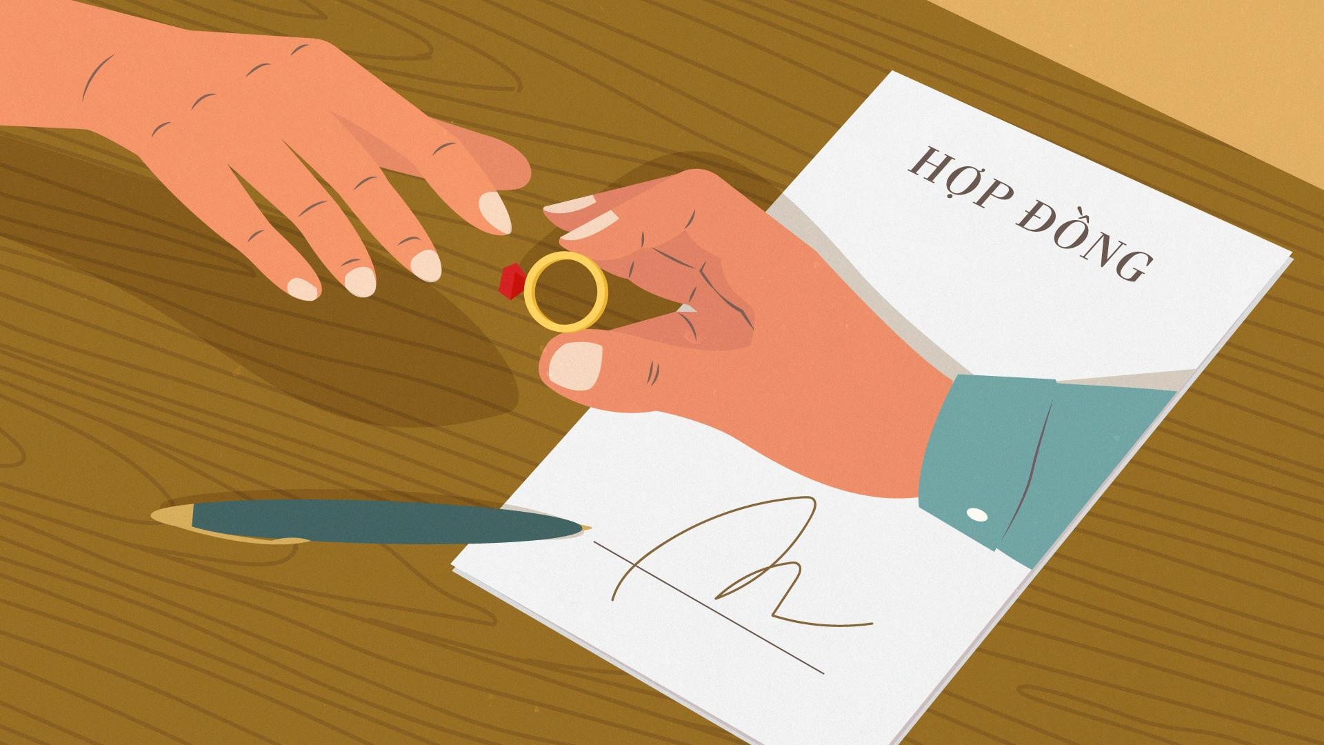 hop dong tien hon nhan,  ly di,  Trung Nguyen,  Vu-Th anh 2