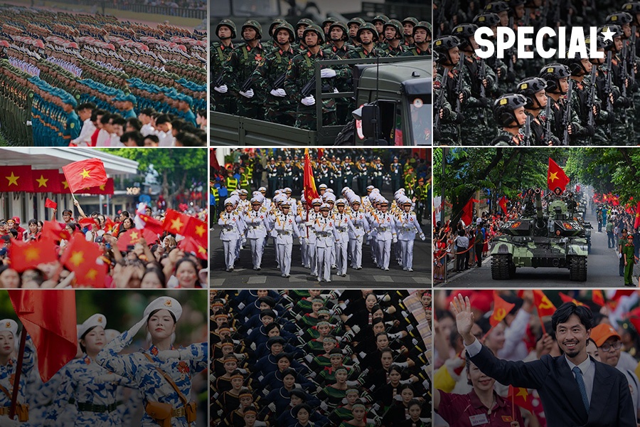 Buc tranh hoa binh kieu hung, rang ro o dai le 2/9 hinh anh