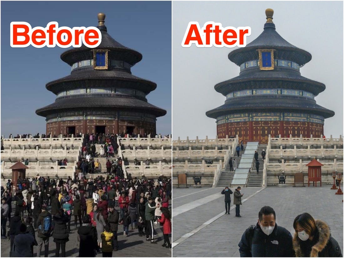 Virus corona bien cac diem du lich hang dau chau A thanh 'thi tran ma' hinh anh