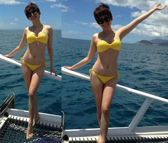Toc Tien ruc ro bikini vang giua bien hinh anh