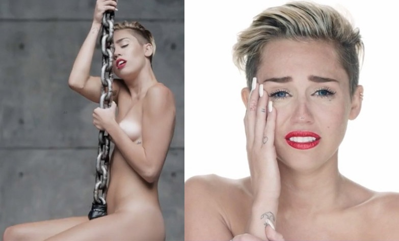 Miley Cyrus nude trong clip moi hinh anh