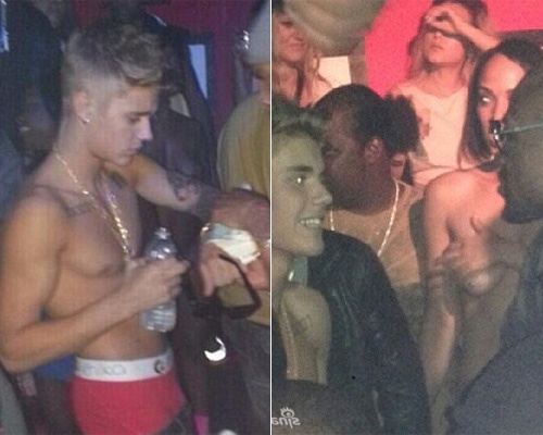 Justin Bieber thac loan trong hop dem ben tiep vien nude hinh anh
