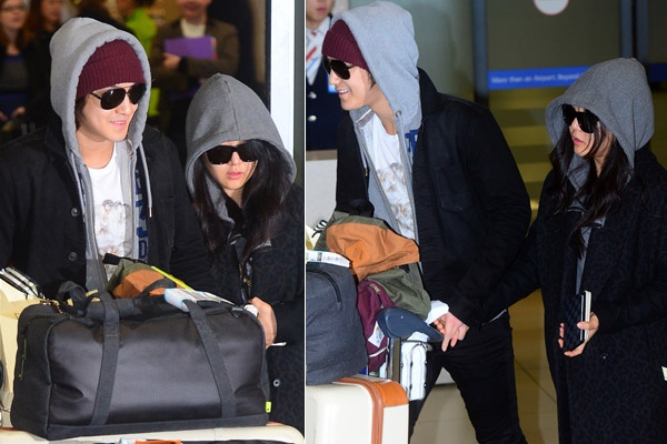 Kim Bum - Geun Young di giay doi, tay trong tay o san bay hinh anh