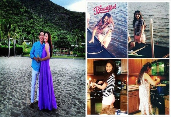 Tăng Thanh Hà và Louis Nguyễn giữ kín gần như mọi hình ảnh tuần trăng mật sau đám cưới của mình. Những hình ảnh hiếm hoi chỉ có thể đoán được cả hai đến du lịch tại một hòn đảo khá đẹp và riêng tư