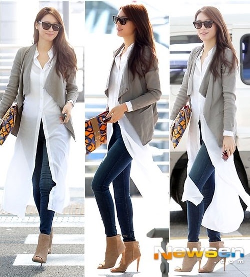 Kim Soo Hyun rất xinh đẹp và mới mẻ với chiếc áo sơ mi dài bất tận.