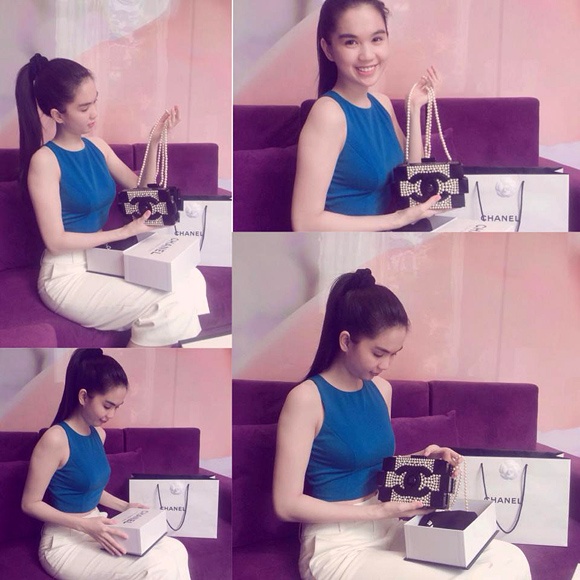 Sau khi bị bắt gặp mua hàng nhái ở Quảng Châu, Ngọc Trinh tung ảnh khoe túi hàng hiệu