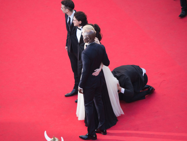 Sao Hollywood bi fan cuong chui vao vay tren tham do Cannes hinh anh