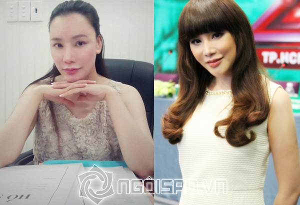 Khuôn mặt mộc của Hồ Quỳnh Hương trắng hồng hào, không khác trang điểm là mấy.