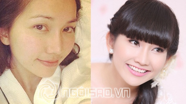 Đôi mắt vô hồn của Kim Hiền dường như đẹp hơn rất nhiều sau khi make-up.
