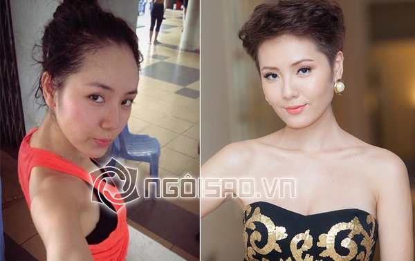 Mặt mộc của Phương Linh đã khá đẹp và rạng ngời, trang điểm càng giúp cô quyến rũ hơn.