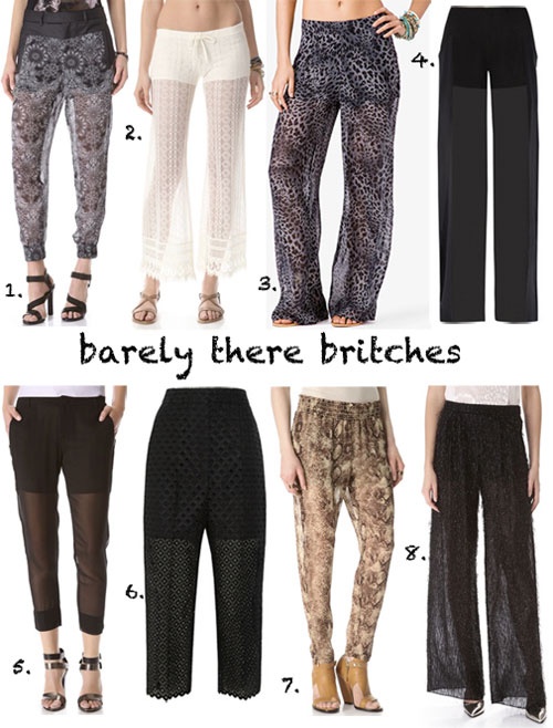 Quần xuyên thấu là một mốt quần khá nhạy cảm, nó yêu cầu người mặc cần phải tinh tế trong khâu kết hợp.