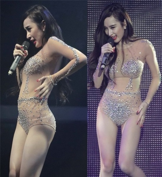 Chiếc jumpsuit trong suốt này của Phương Trinh đã gây không ít điều phiền phức.