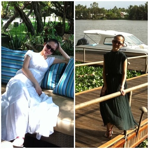 Khi ra biển không màu mè, các mỹ nhân Việt Minh Hằng và Linh Nga chỉ chơi hai màu đen trắng cũng rất sành điệu.