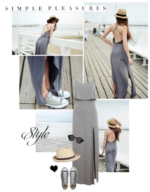 Váy cotton maxi cùng giày thể thao là phong cách phù hợp cho ai thích sự mạnh mẽ khỏe khoắn.