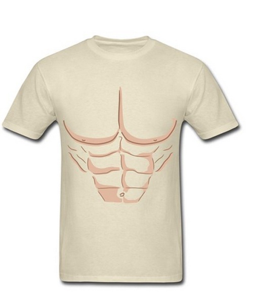 Áo 6 múi có rất nhiều biến tấu. Có thể là những hình vẽ phác họa đơn giản như thế này. Chiếc áo này được bán trên trang mua sắm ở nước ngoài với giá 17.89 đô la (khoảng 380 ngàn đồng)