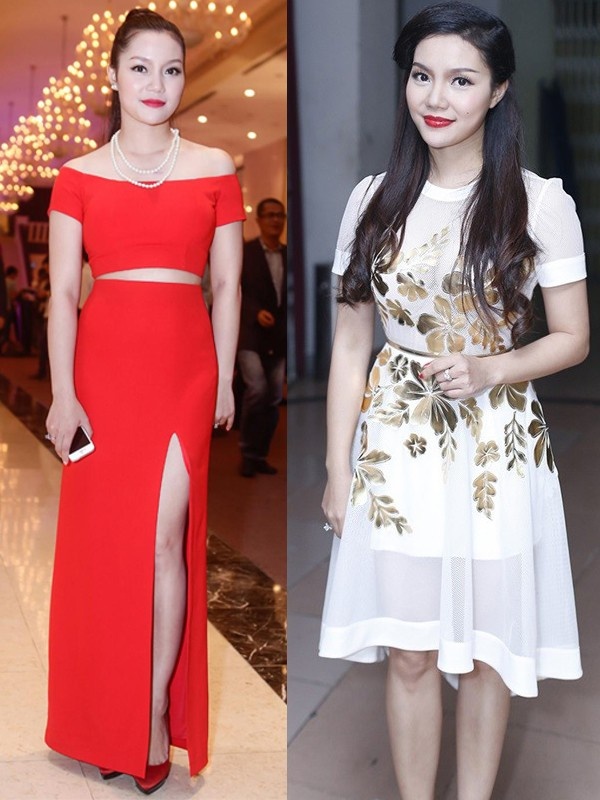 Hình ảnh hồi đầu tháng 6 và hình ảnh Ngọc Anh hiện tại, có thể thấy rằng vóc dáng không thay đổi mấy nhưng khuôn mặt và chiếc cằm của cô lại thay đổi quá nhiều.