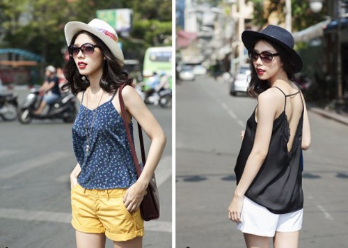 Kết hợp cùng quần sooc thật trẻ trung.