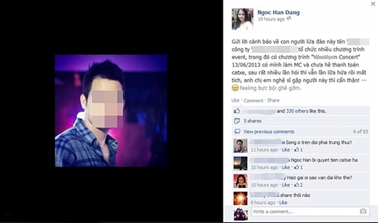 Hoa hậu Ngọc Hân thẳng tay công khai hình ảnh, danh tính ông bầu xù tiền cô