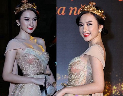 Angela Phương Trinh thiếu khéo léo khi chọn miếng dán ngực không đồng màu với trang phục nên xảy ra tai nạn.