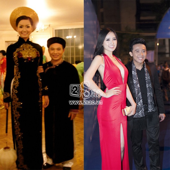 Vốn sở hữu hữu chiều cao gần 1m85 nên Mai Phương Thúy như biến thành “người khổng lồ” khi sánh vai với ca sĩ Quang Linh và MC Trấn Thành.