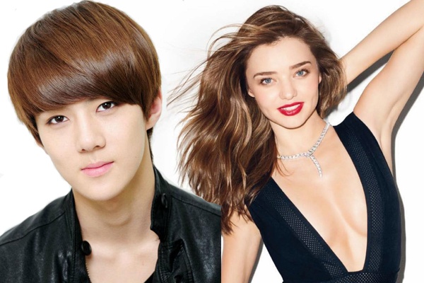 Fan sot khi thien than Miranda Kerr 'theo doi' Sehun (EXO) hinh anh