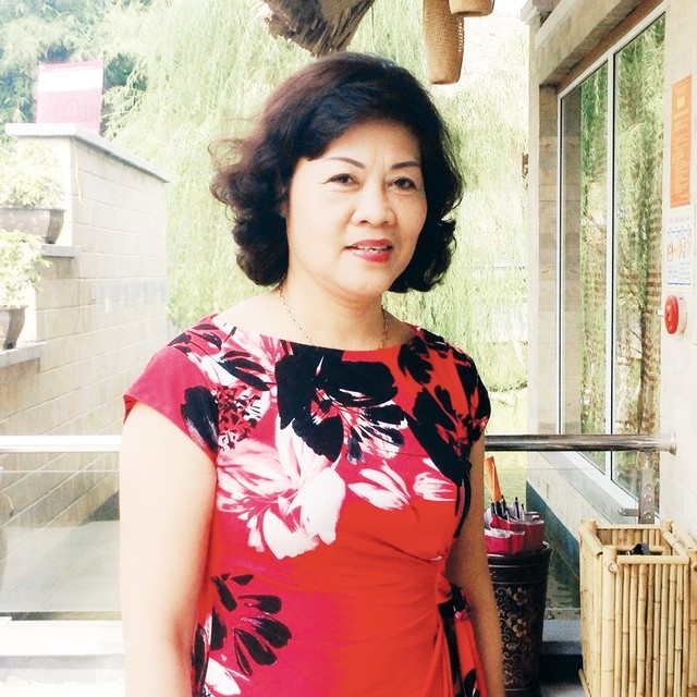 Chị Hằng, mẹ của thí sinh Nguyễn Hằng Nga. Ảnh: Thanh Hà.