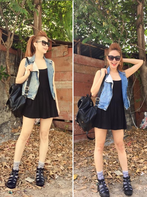 Mỗi khi đi chơi, Minh Hằng luôn tối đa hóa sự thoải mái cho cơ thể bằng những set đồ mát mẻ nhưng không quá hở hang, phản cảm.