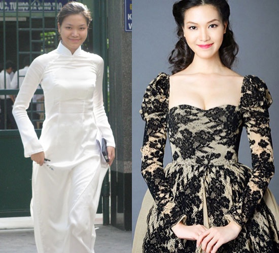 Khuôn mặt Thùy Dung thanh thoát hơn, nước da cũng không còn đen nhẻm như thuở còn mặc áo dài trắng trên ghế nhà trường.