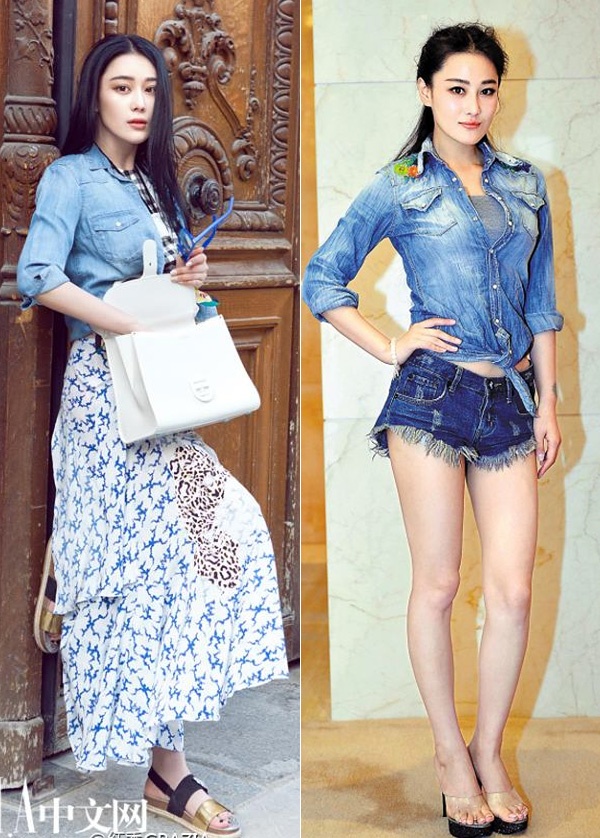 Đôi chân dài và làn da trắng ngần được Trương Hinh Dư khoe khi diện váy xẻ đùi hay những chiếc quần short bò thời thượng.