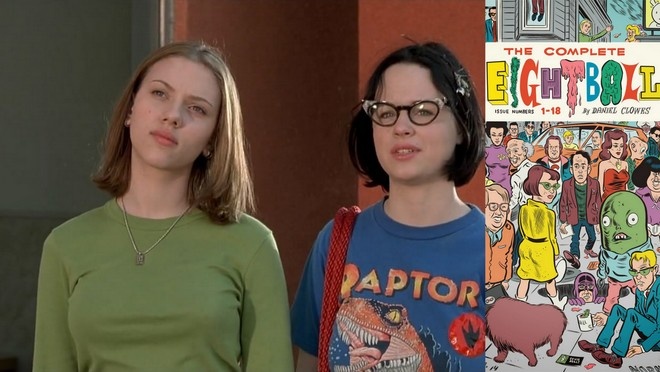  10. GHOST WORLD (2001)  Web photo20  Phim ra đời dựa theo một phần trong bộ truyện tranh Eightball của Daniel Clowes. Bộ phim của đạo diễn Terry Zwigoff đã có một câu chuyện mạnh mẽ hơn và bổ sung thêm một nhân vật mới là Seymour do diễn viên Steve Buscemi đóng.