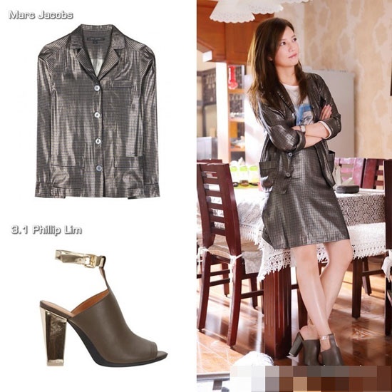 Triệu Vy trang nhã với áo hiệu Marc Jacobs và giày 3.1 Phillip Lim.