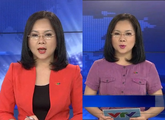 BTV Cẩm Nhung ghi điểm với chiếc váy thiết kế đẹp mắt màu vintage. Tuy nhiên,  với chiếc áo vest không có cổ áo khiến cho bộ trang phục trở nên hơi đơn điệu.